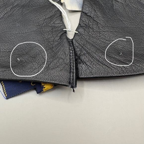 VTG Leather Gloves Black Embroidered Pure Silk Lined Made in France XS 7 NOS - Picture 13 of 13